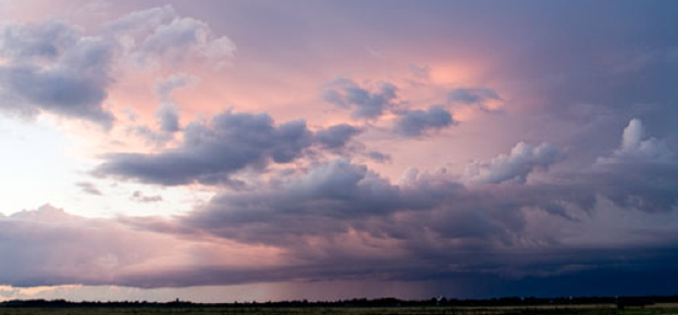 Storm over Norfolk landscape